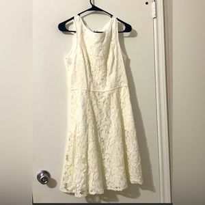 Adrianna Papell cream lace skater Dress Size 8